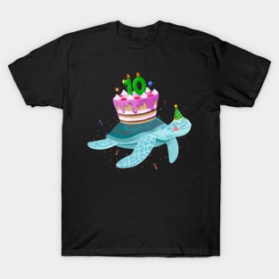 Turtle 10th Birthday 10 Years Old Turtle Reptiles Testudines T-Shirt